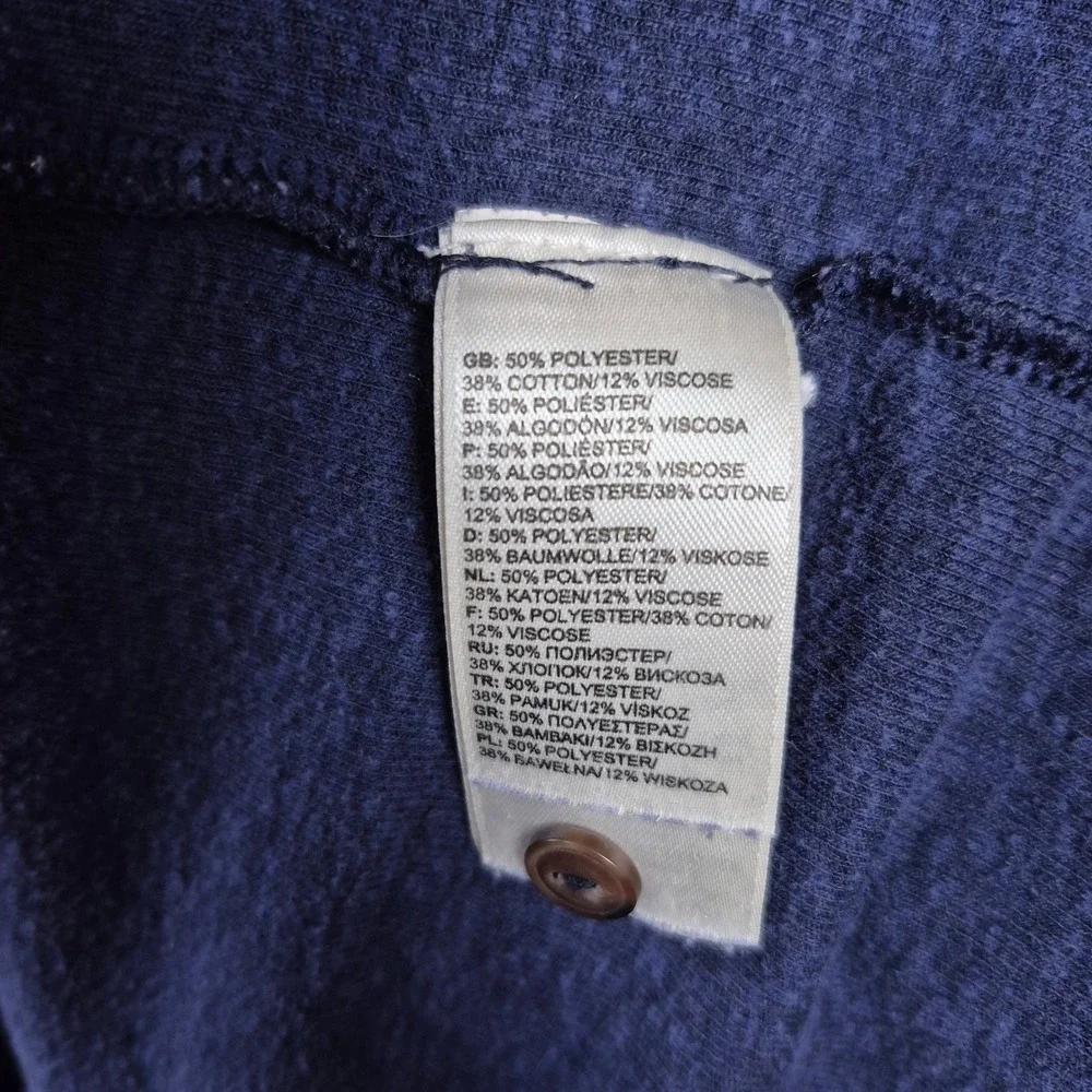 The North Face Mens Navy Blue Heathered Long Sleeve Henley Shirt XL CX47